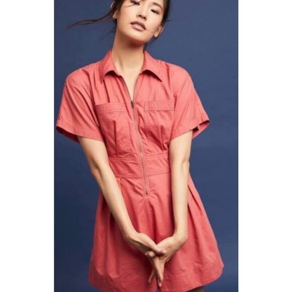 Anthropologie Holding Horses Pink Utility Romper Size 4 - Picture 1 of 9